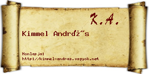Kimmel András névjegykártya