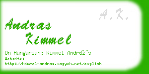 andras kimmel business card